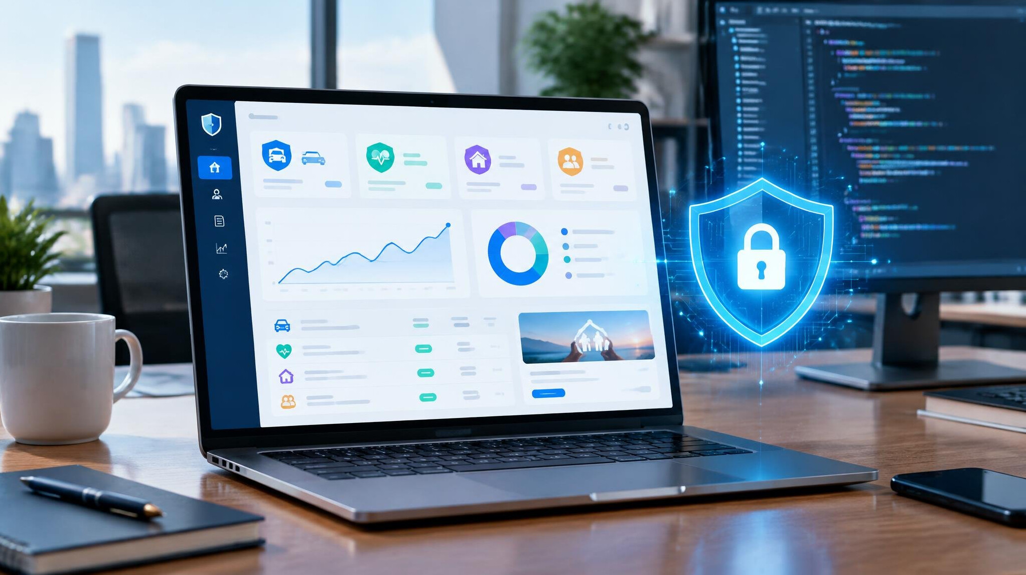 modern insurance software dashboard