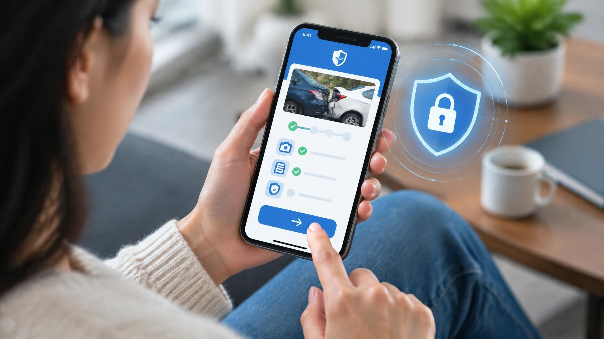 person using mobile app